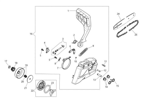 Embrague y freno GS 41 (Euro 1) Motosierra