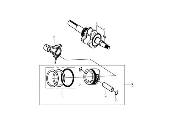 Ciguenal y piston MH 198 RKS (K800 HC - EURO5) Motoazada