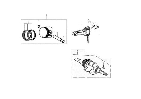 Ciguenal y piston WB 65 (K1100 H) Desbrozadora de ruedas