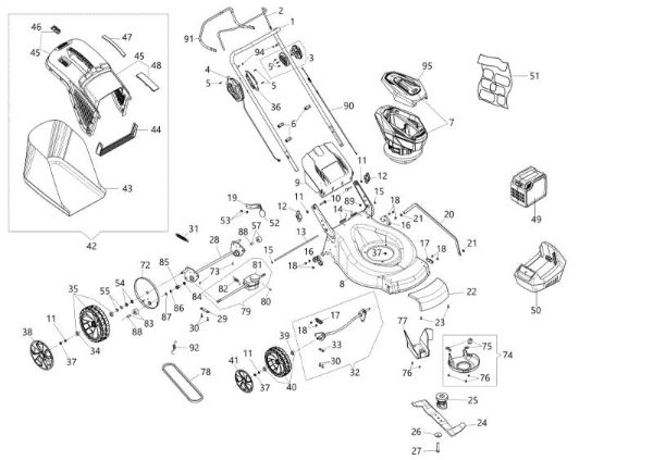 Despiece completo Gi 44 T Cortacesped
