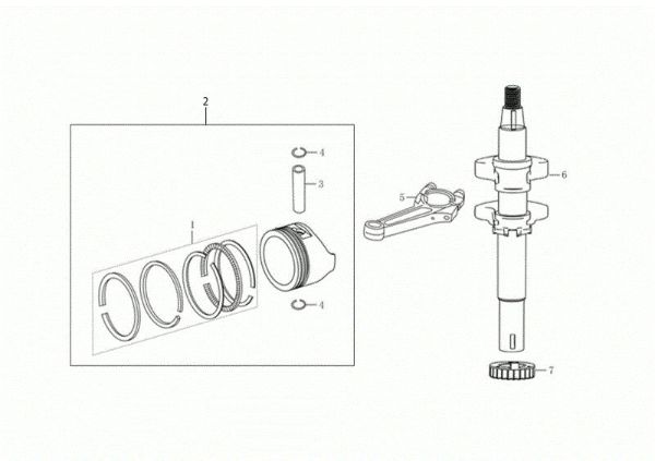 Ciguenal y piston G 48 TK ALLROAD PLUS 4 (K655) EURO 5 50Y Cortacésped