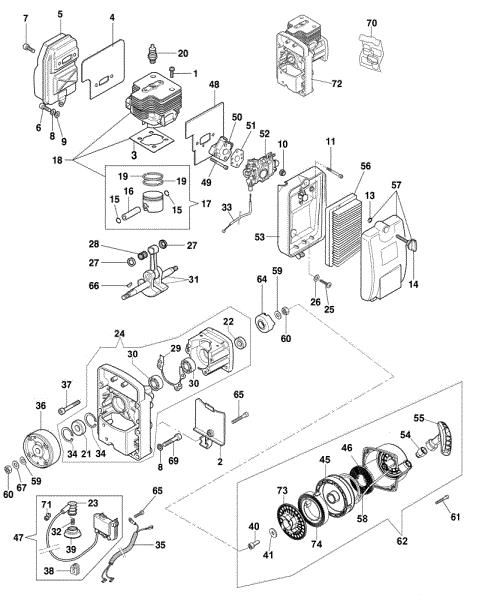 Arranque y motor AM 163 Atomizadora