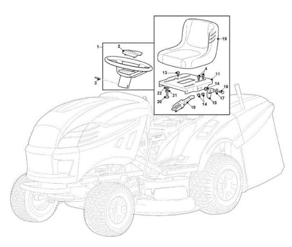 Asiento y volante GLX 20-92 H2 Tractor