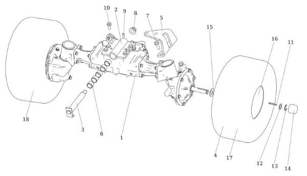 Eje anterior OM 106/24 KH (K2400AVD V-Twin) 4X4 Cat. 2023 Tractor