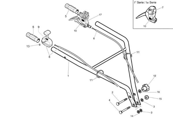 Manillar fija y caja de mando MH 160 (EN709) Motoazada