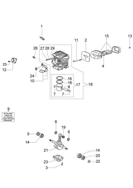 Motor GS 940 Motosierra