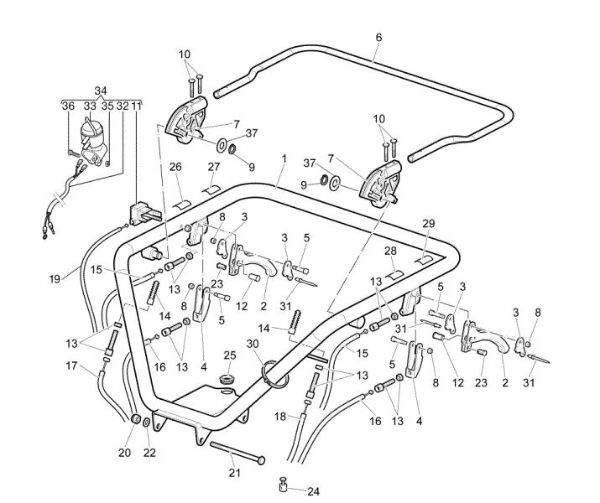 Caja de mando (Manillar) CR 350 R (Italia) Minitransportador