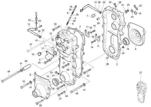 Caja de engranajes del cambio CR 500 R (Italia) Minitransportador
