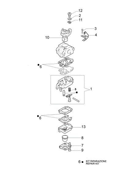 Carburador WYJ-227A OS 250 L Vareador de peine
