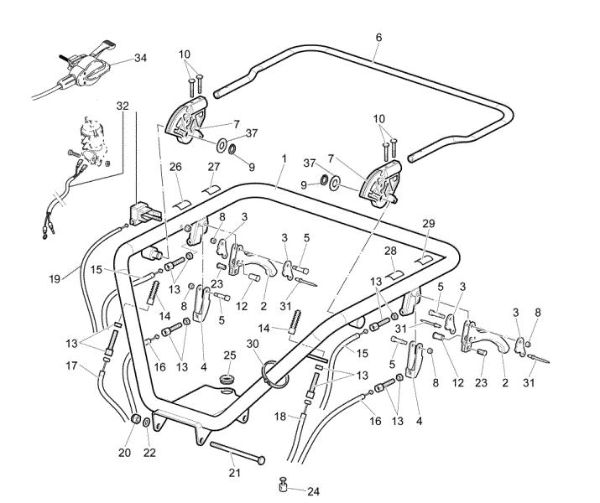 Caja de mando (Manillar) CR 550 H (Export) Minitransportador