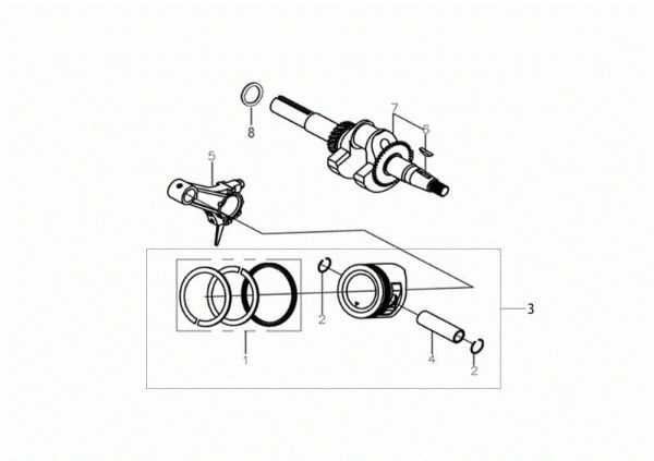 Ciguenal y piston MOTORE K900 HR (EURO5) Motor